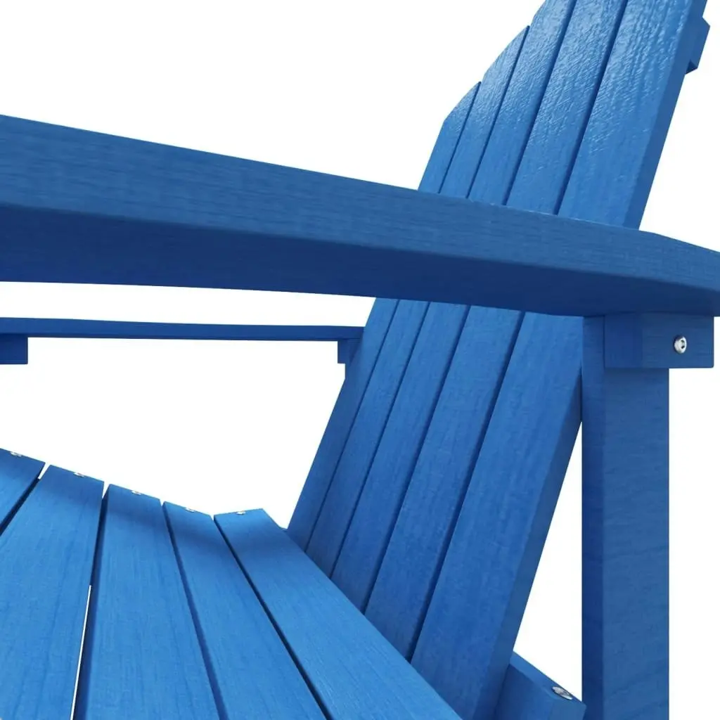 Garden Adirondack Chair with Footstool HDPE Aqua Blue 318648