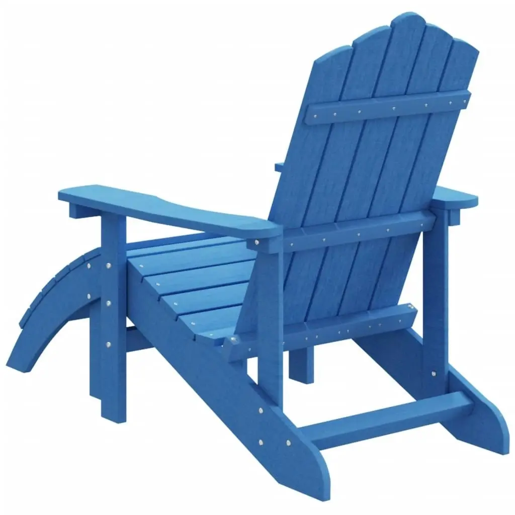 Garden Adirondack Chair with Footstool HDPE Aqua Blue 318648