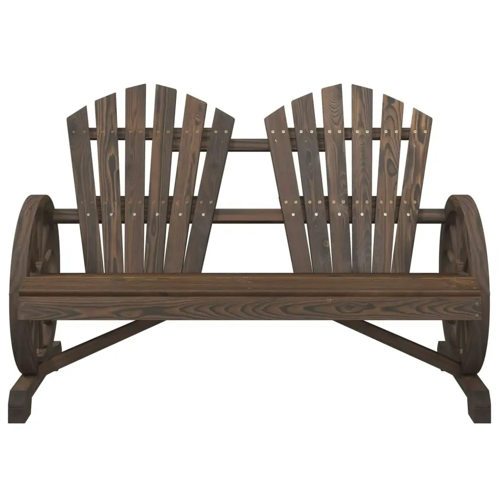 Garden Adirondack Chair 2-Seater Solid Wood Fir 365096