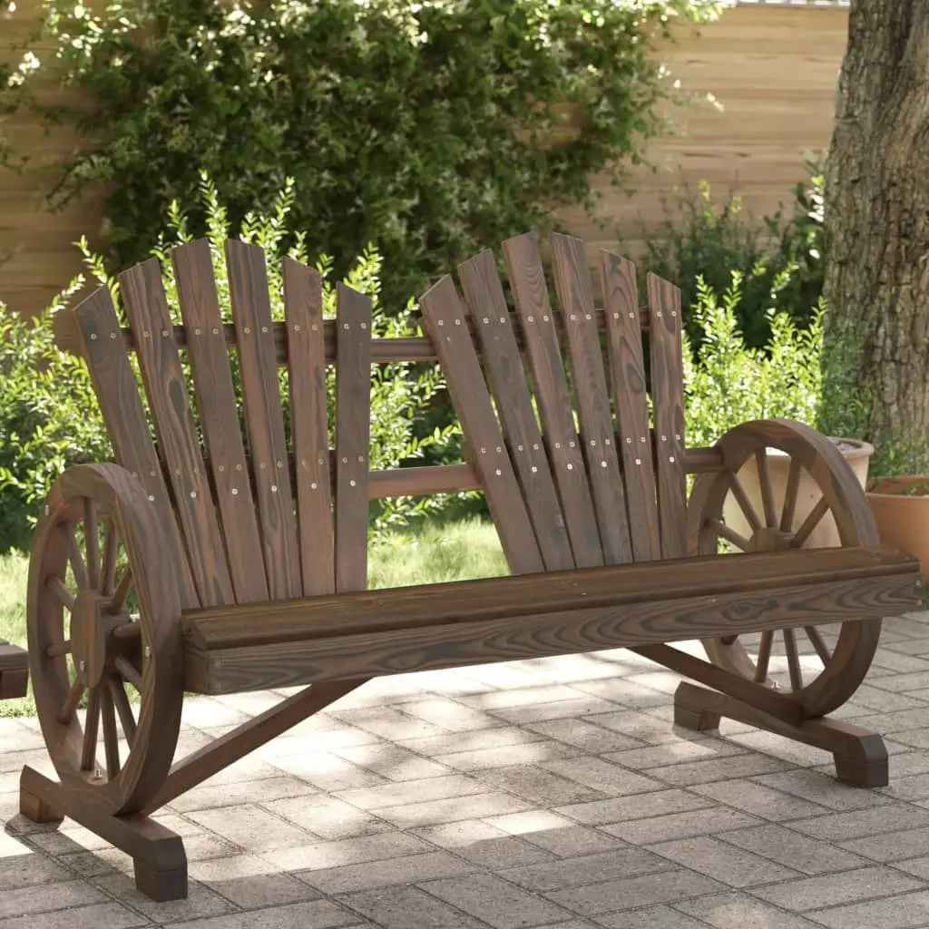 Garden Adirondack Chair 2-Seater Solid Wood Fir 365096