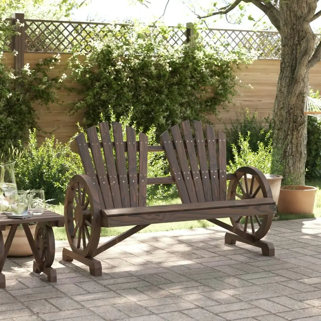 Garden Adirondack Chair 2-Seater Solid Wood Fir 365096