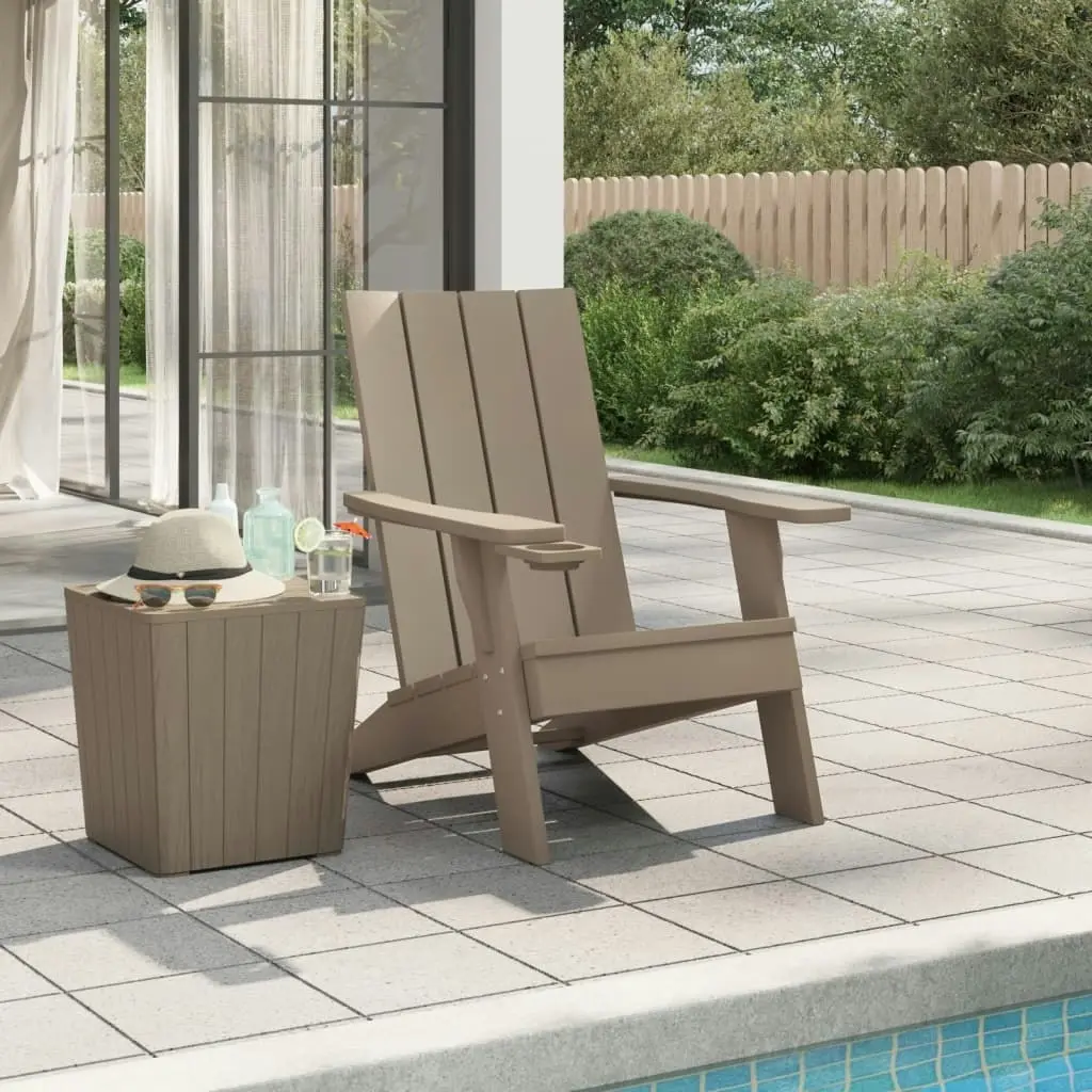 Garden Adirondack Chair Light Brown 75x88.5x89.5cm Polypropylene 364175