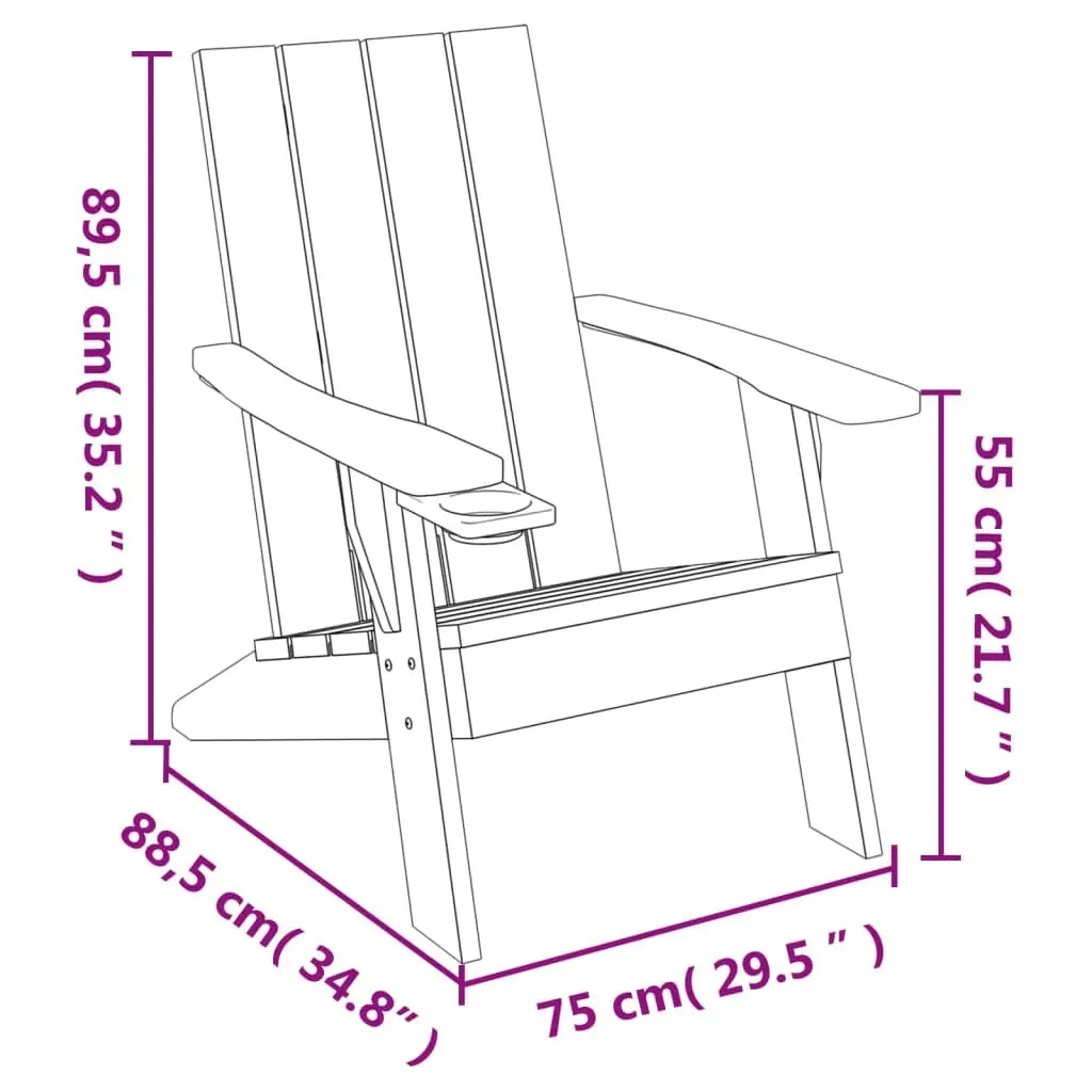 Garden Adirondack Chair Light Brown 75x88.5x89.5cm Polypropylene 364175