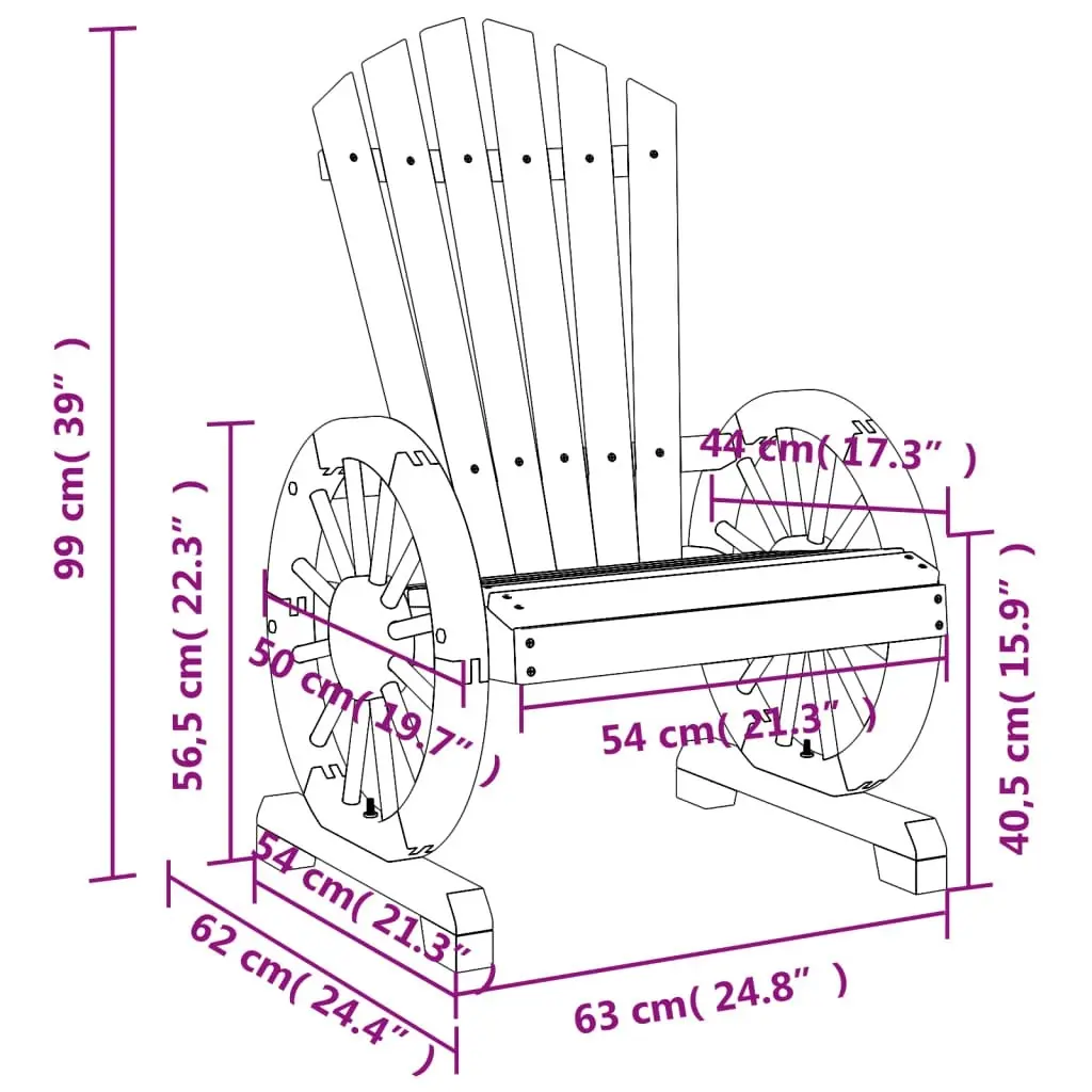 Garden Adirondack Chairs 4 pcs Solid Wood Fir 3207118