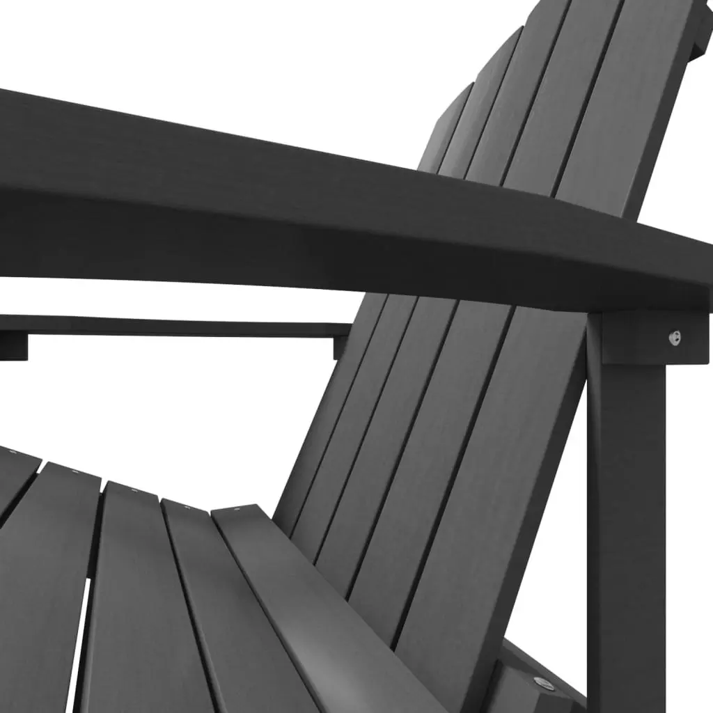 Garden Adirondack Chair with Footstool HDPE Anthracite 318646