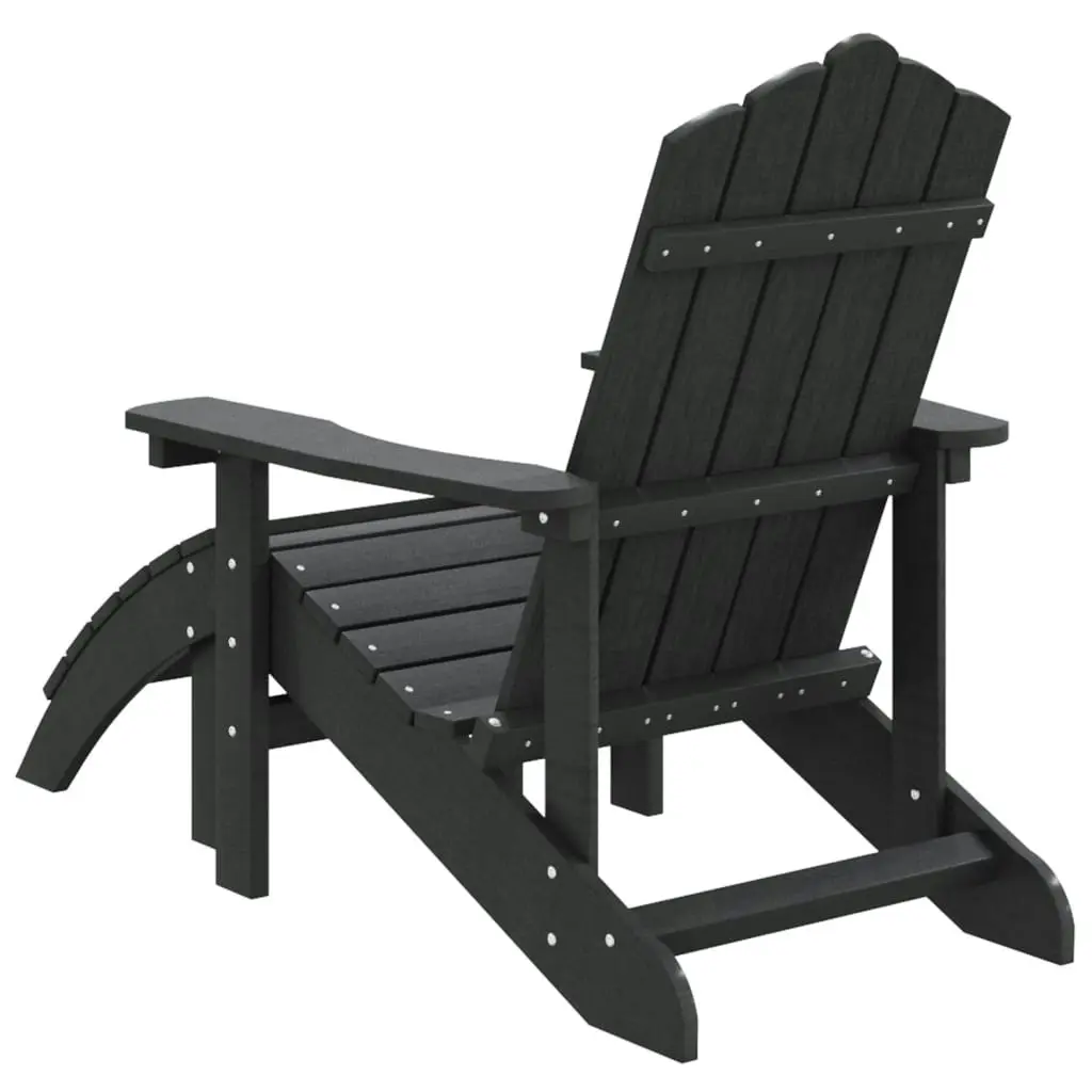 Garden Adirondack Chair with Footstool HDPE Anthracite 318646