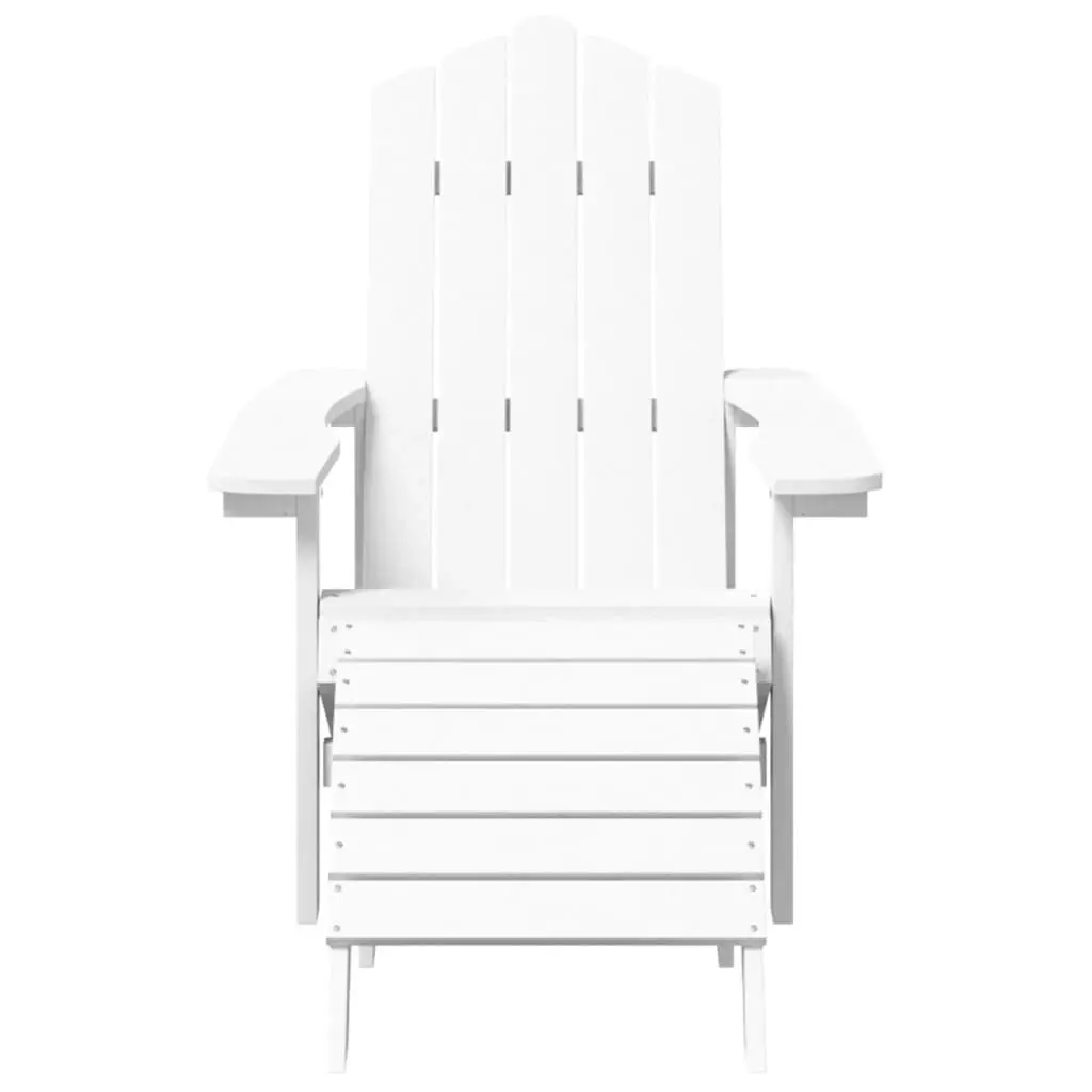 Garden Adirondack Chairs with Footstool & Table HDPE White 3095712