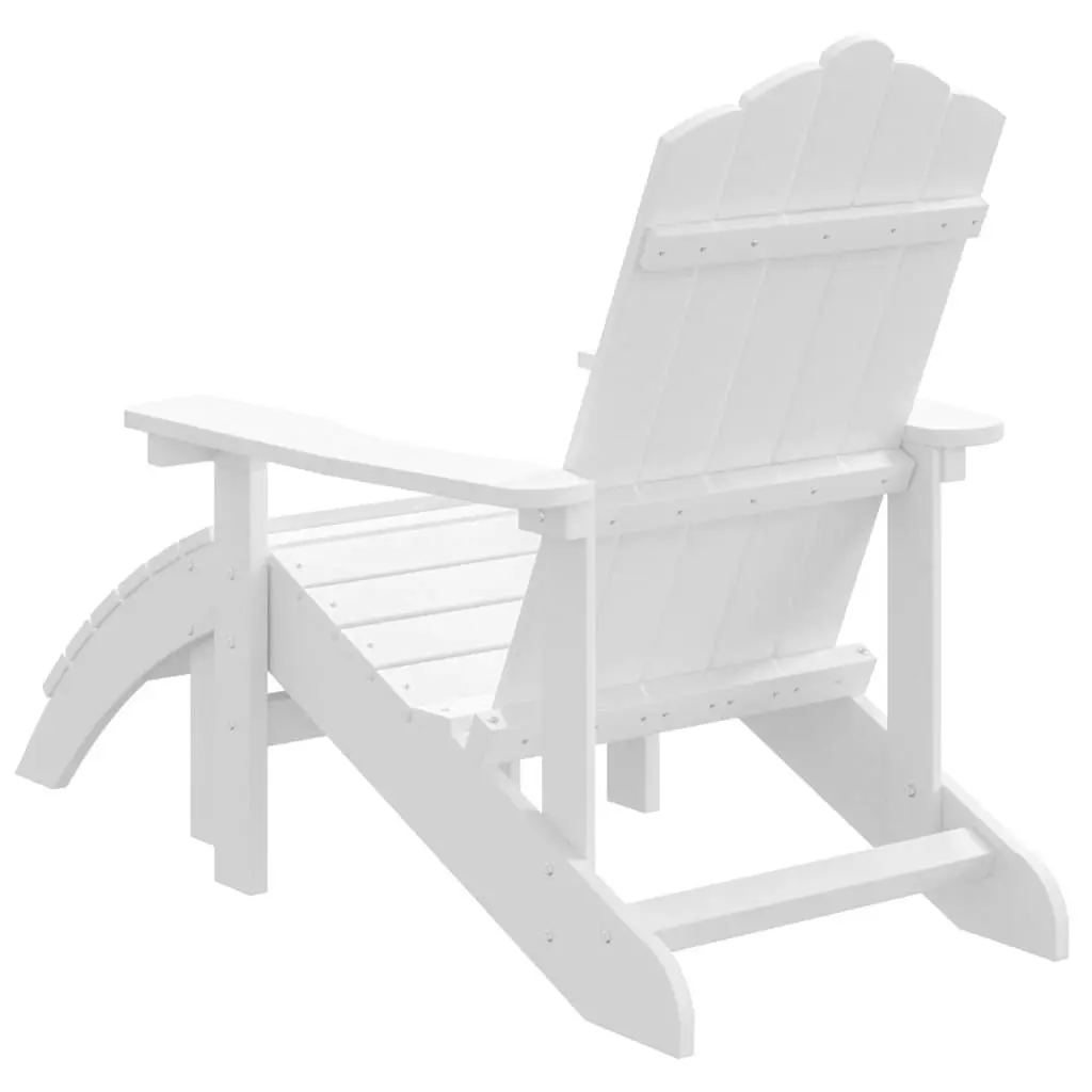 Garden Adirondack Chair with Footstool HDPE White 318645