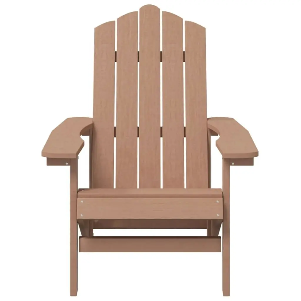 Garden Adirondack Chairs with Table HDPE Brown 3095706