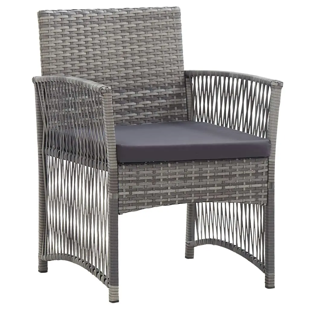 Garden Armchairs with Cushions 2 pcs Anthracite Poly Rattan 46441