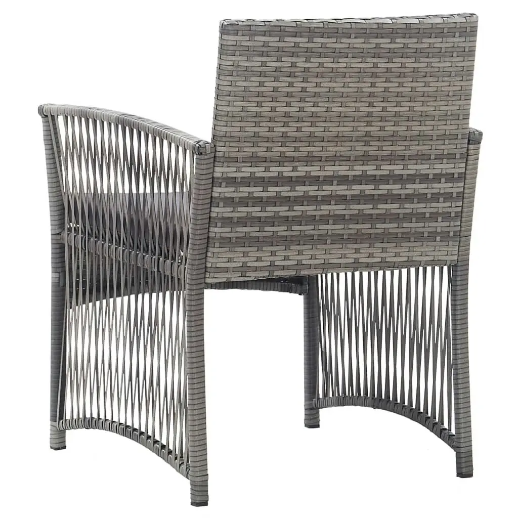 Garden Armchairs with Cushions 2 pcs Anthracite Poly Rattan 46441