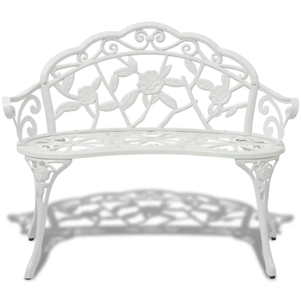 Garden Bench 100 cm Cast Aluminium White 42167