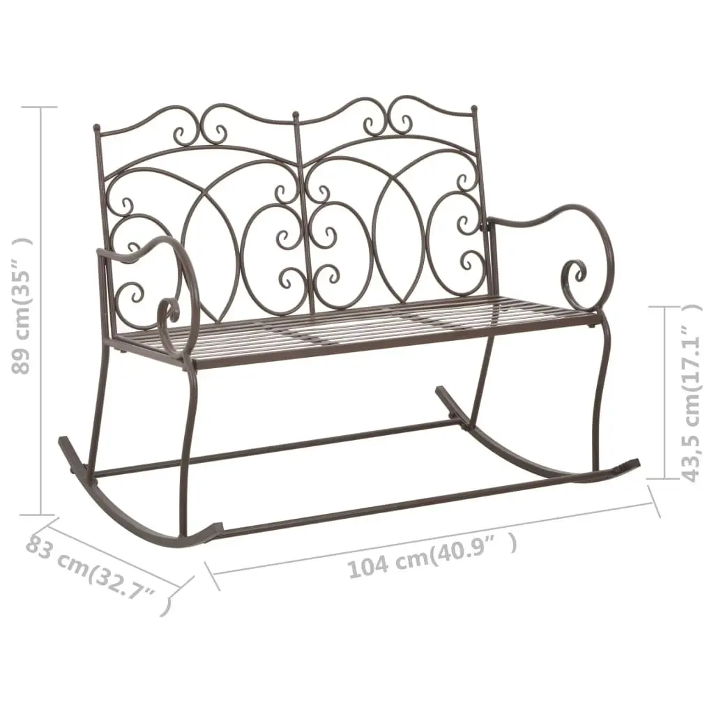 Garden Bench 104 cm Iron Antique Brown 45437