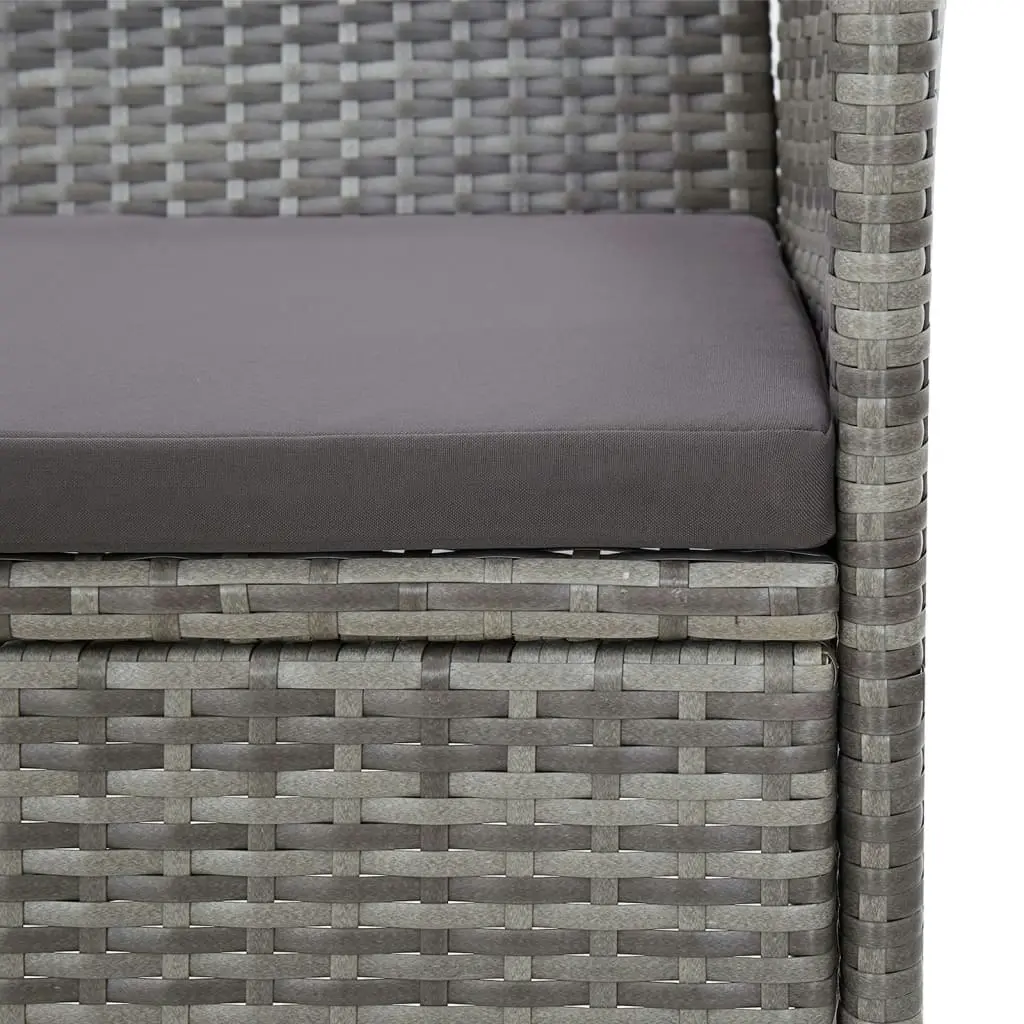 Garden Bench 105 cm Poly Rattan Grey 43958