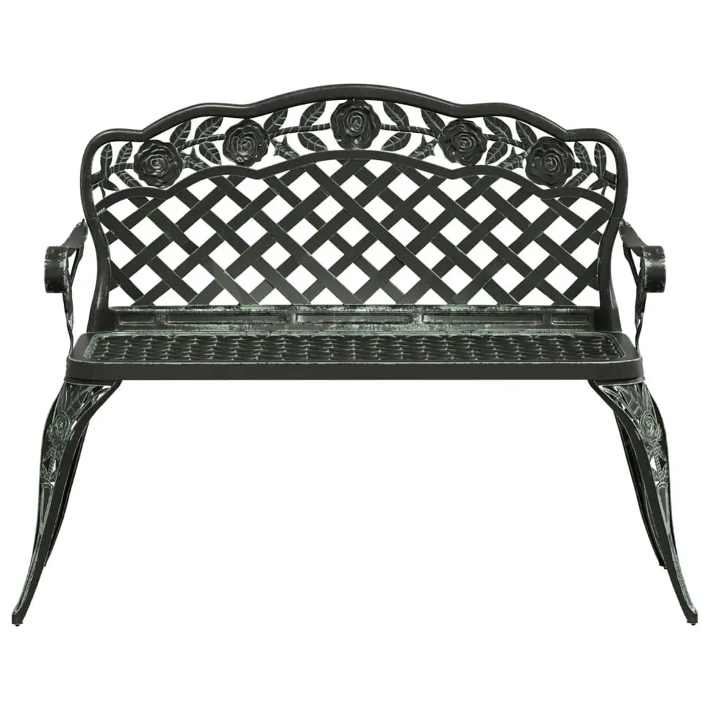 Garden Bench 108 cm Cast Aluminium Green 317741