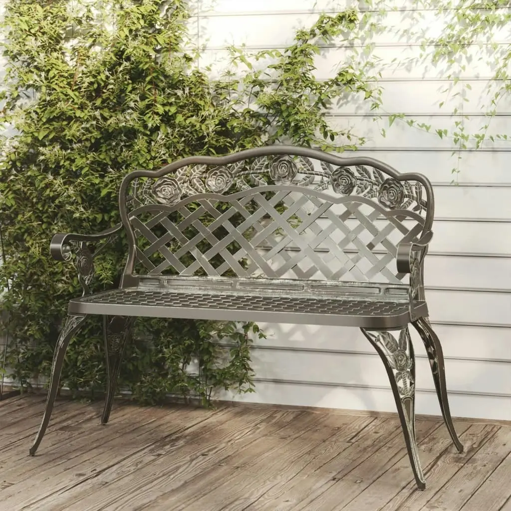 Garden Bench 108 cm Cast Aluminium Green 317741