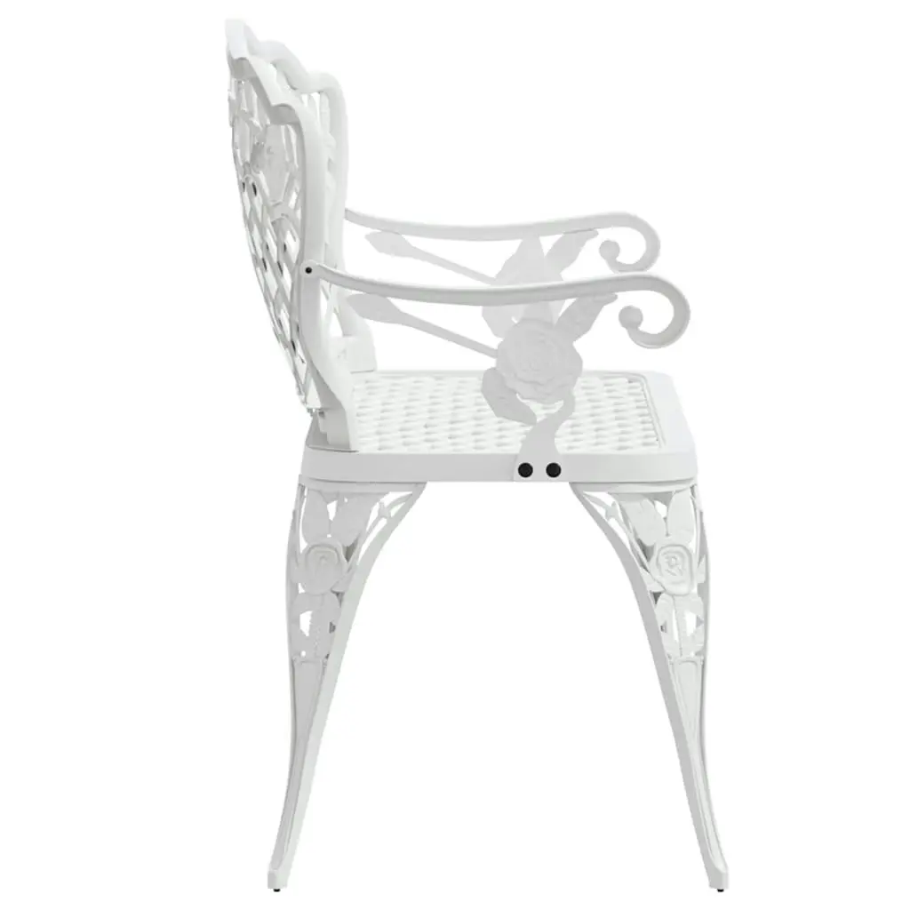 Garden Bench 108 cm Cast Aluminium White 317742