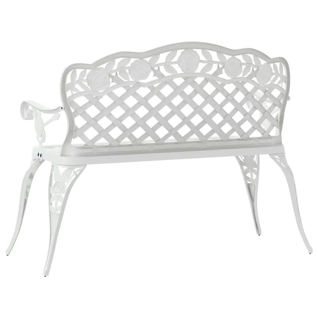 Garden Bench 108 cm Cast Aluminium White 317742