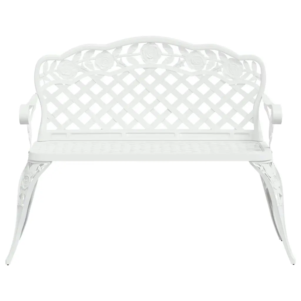 Garden Bench 108 cm Cast Aluminium White 317742