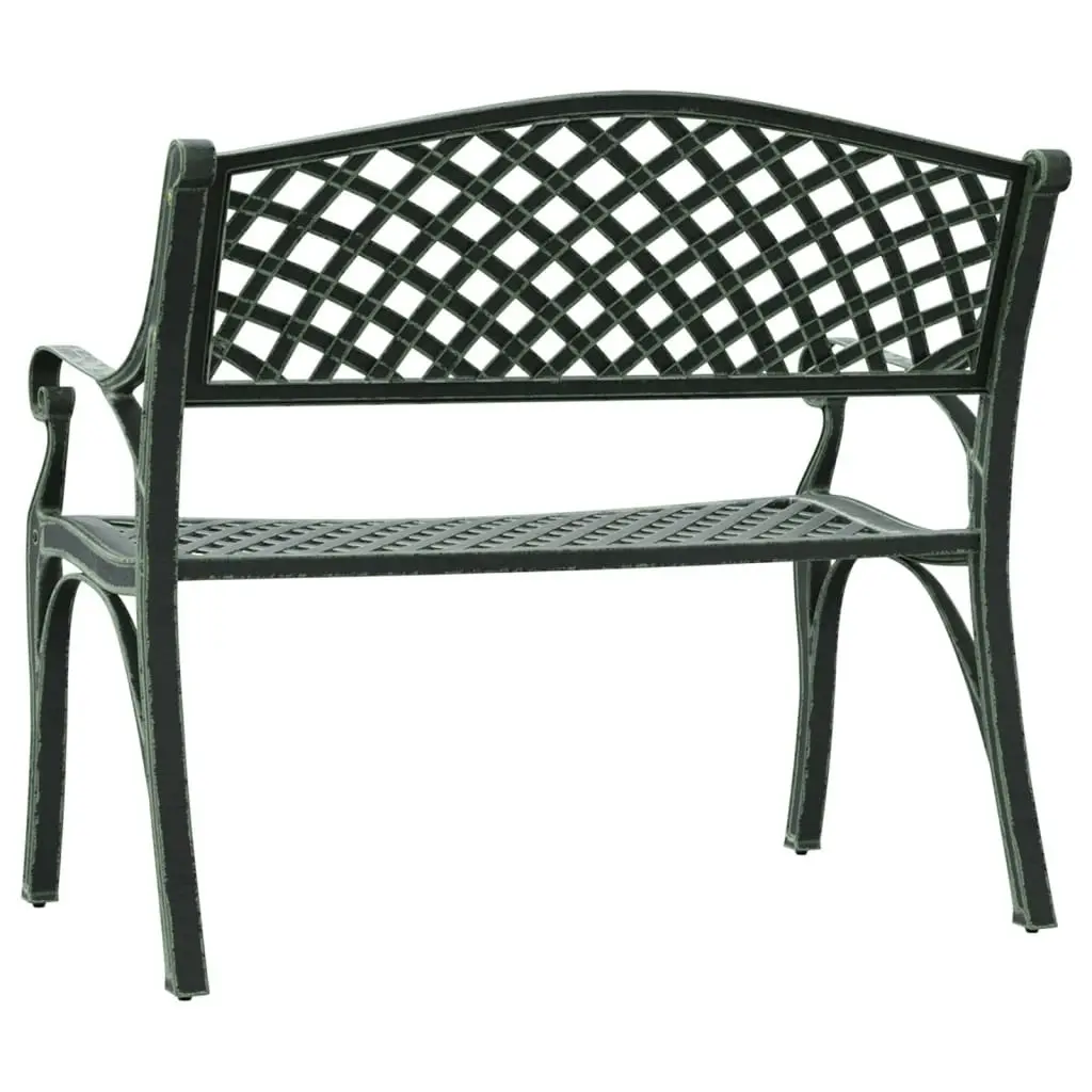 Garden Bench 102 cm Cast Aluminium Green 317745