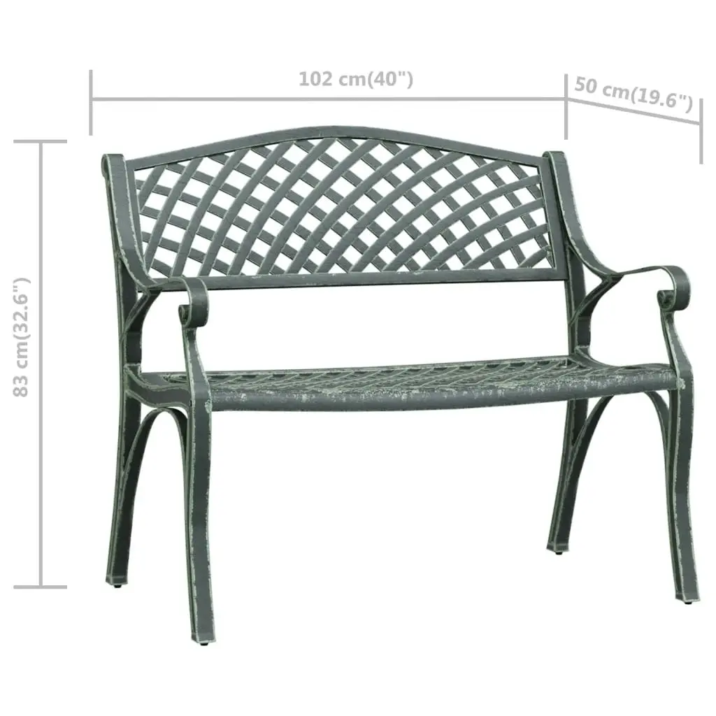 Garden Bench 102 cm Cast Aluminium Green 317745