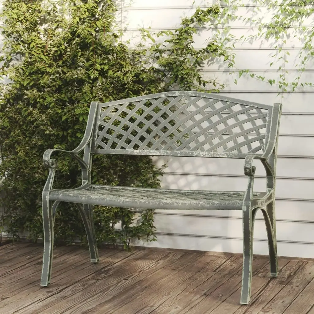 Garden Bench 102 cm Cast Aluminium Green 317745