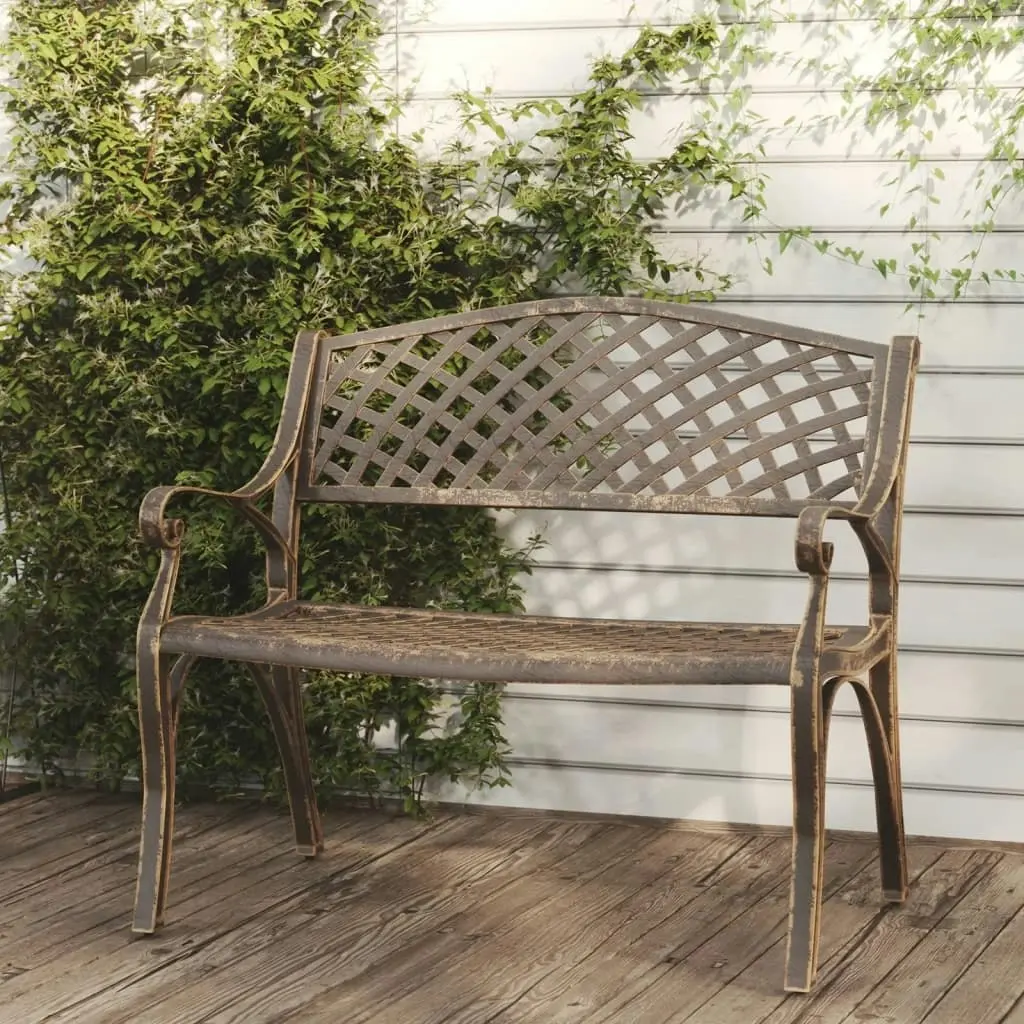 Garden Bench 102 cm Cast Aluminium Bronze 317747