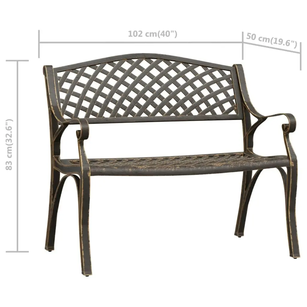 Garden Bench 102 cm Cast Aluminium Bronze 317747