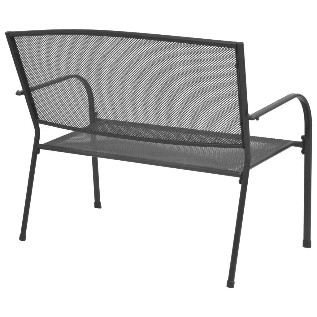 Garden Bench 108 cm Steel and Mesh Anthracite 42732