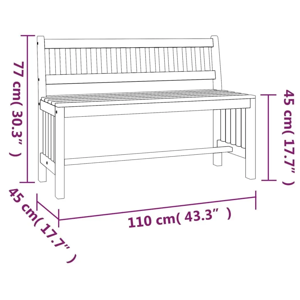 Garden Bench 110 cm Solid Wood Eucalyptus 363290