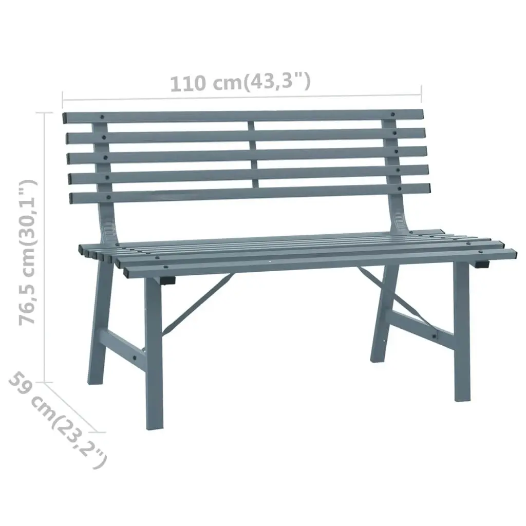 Garden Bench 110 cm Steel Grey 317136