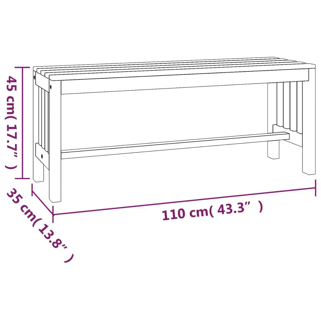 Garden Bench 110 cm Solid Wood Eucalyptus 363288