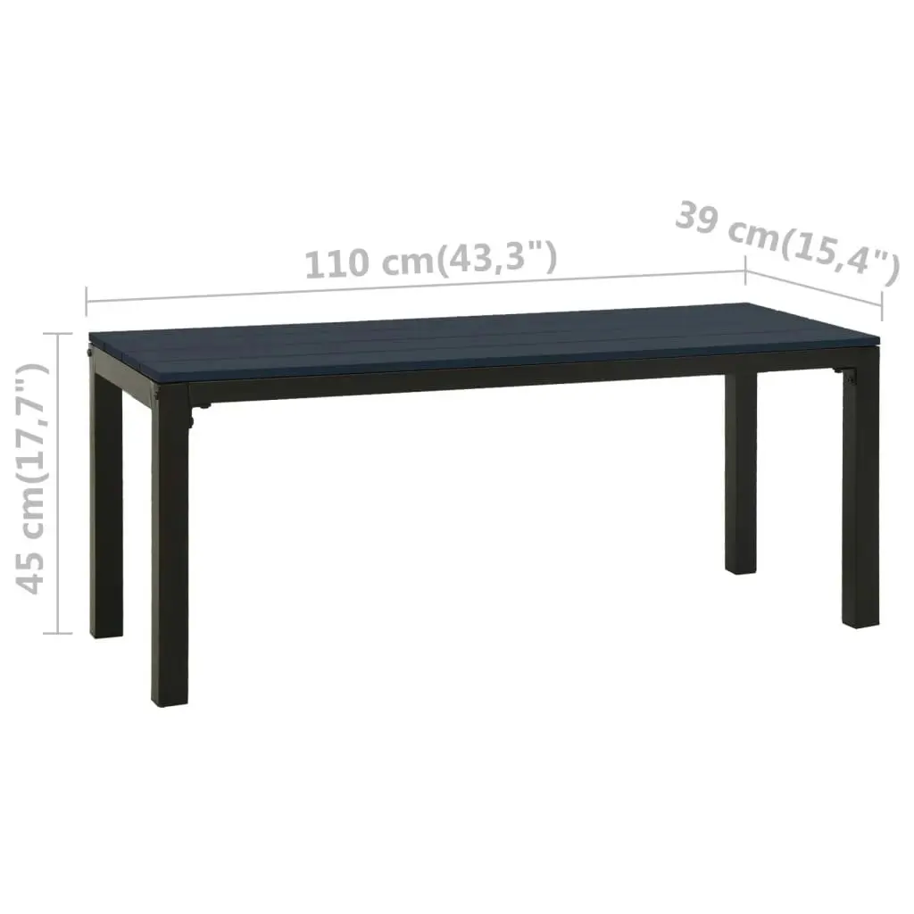 Garden Bench 110 cm Steel and WPC Black 317141