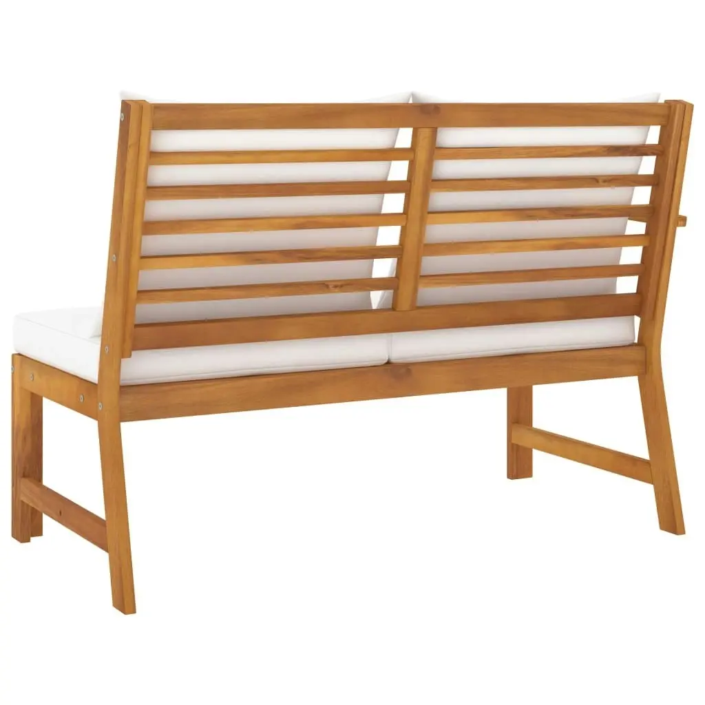 Garden Bench 114.5 cm with Cream Cushion Solid Acacia Wood 311836