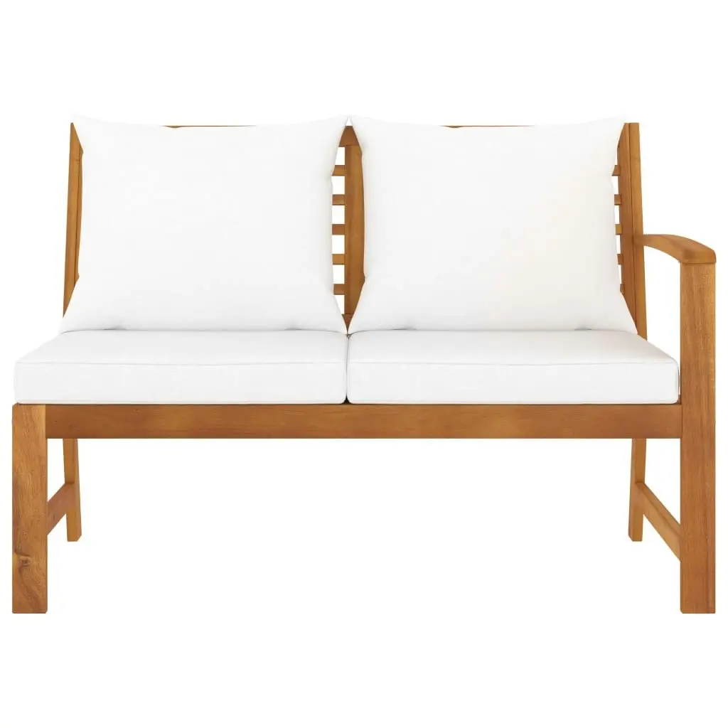 Garden Bench 114.5 cm with Cream Cushion Solid Acacia Wood 311838