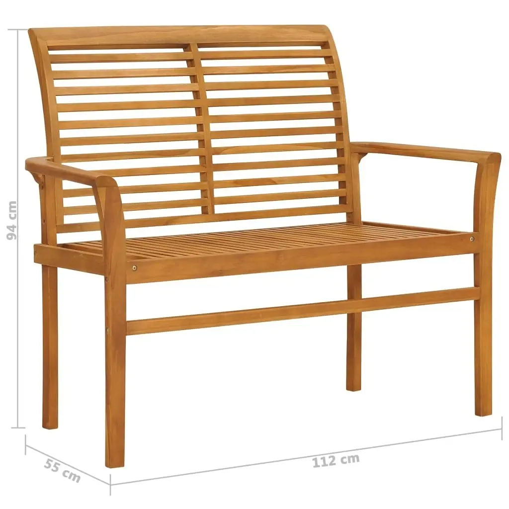 Garden Bench 112 cm Solid Teak Wood 47407