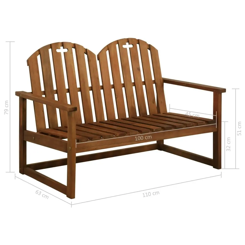 Garden Bench 110 cm Solid Acacia Wood 44034