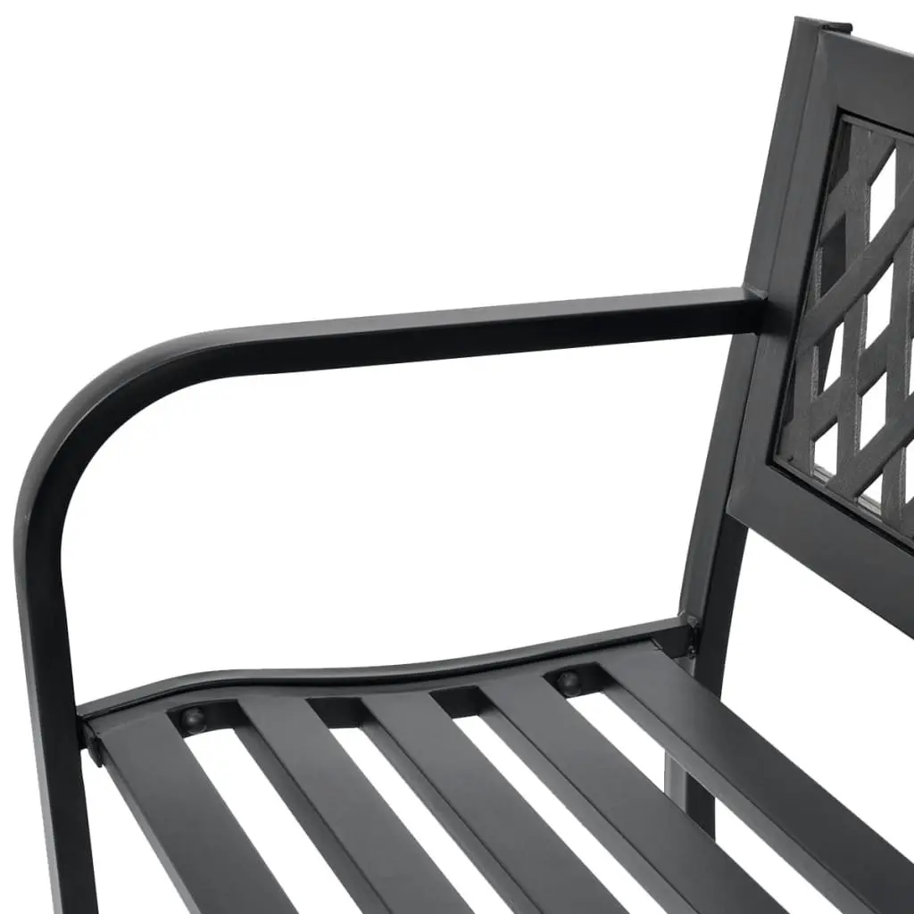 Garden Bench 118 cm Steel Black 42169