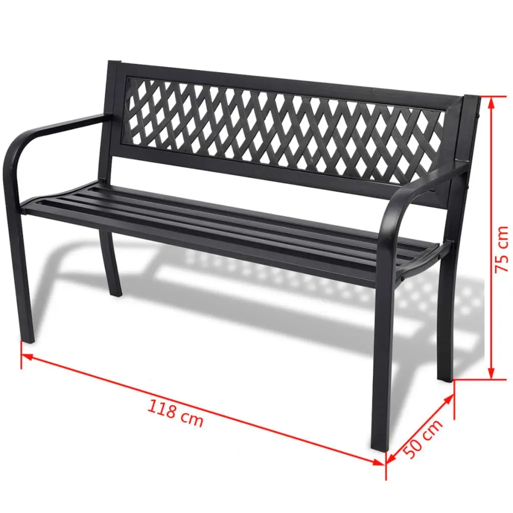 Garden Bench 118 cm Steel Black 42169