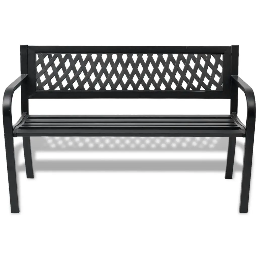 Garden Bench 118 cm Steel Black 42169