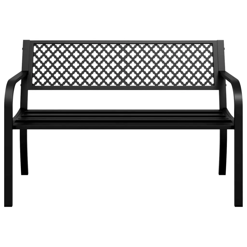 Garden Bench 119 cm Black Steel 4002828