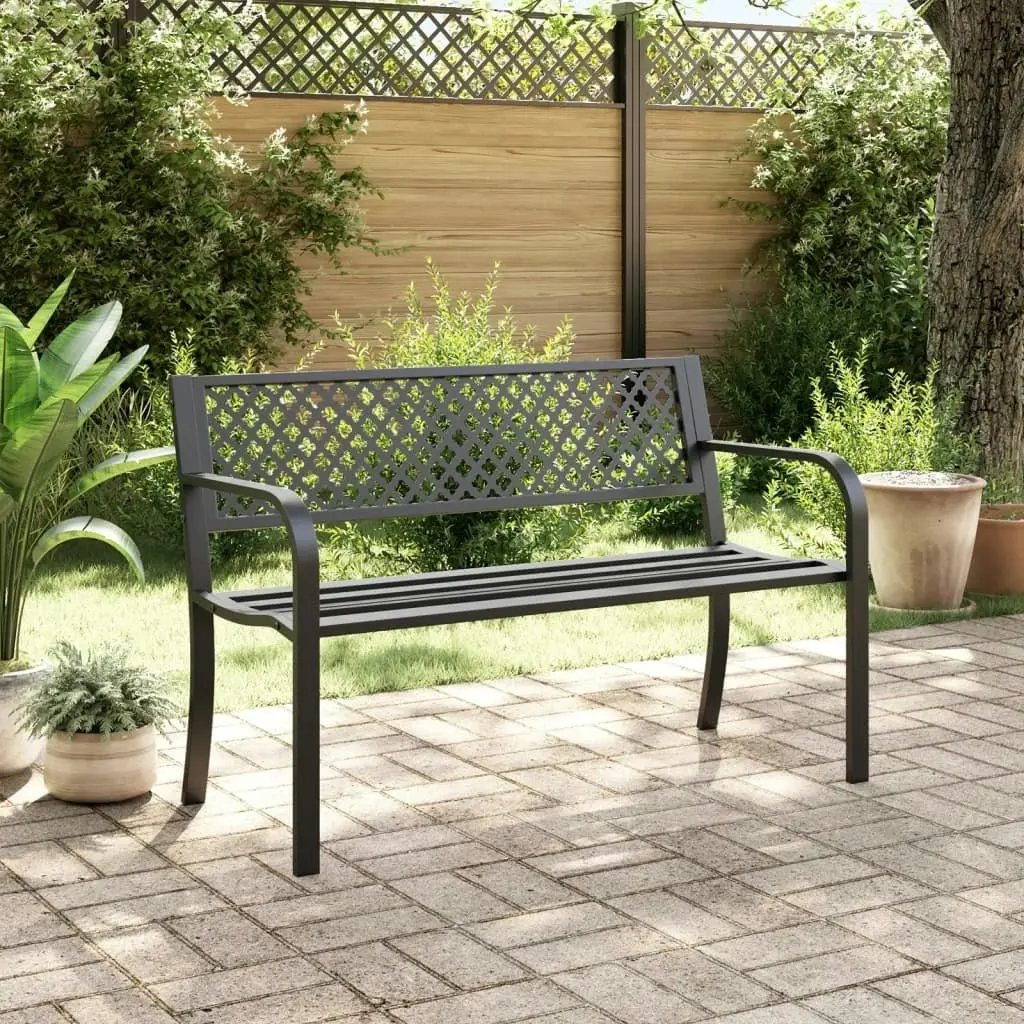 Garden Bench 119 cm Black Steel 4002828