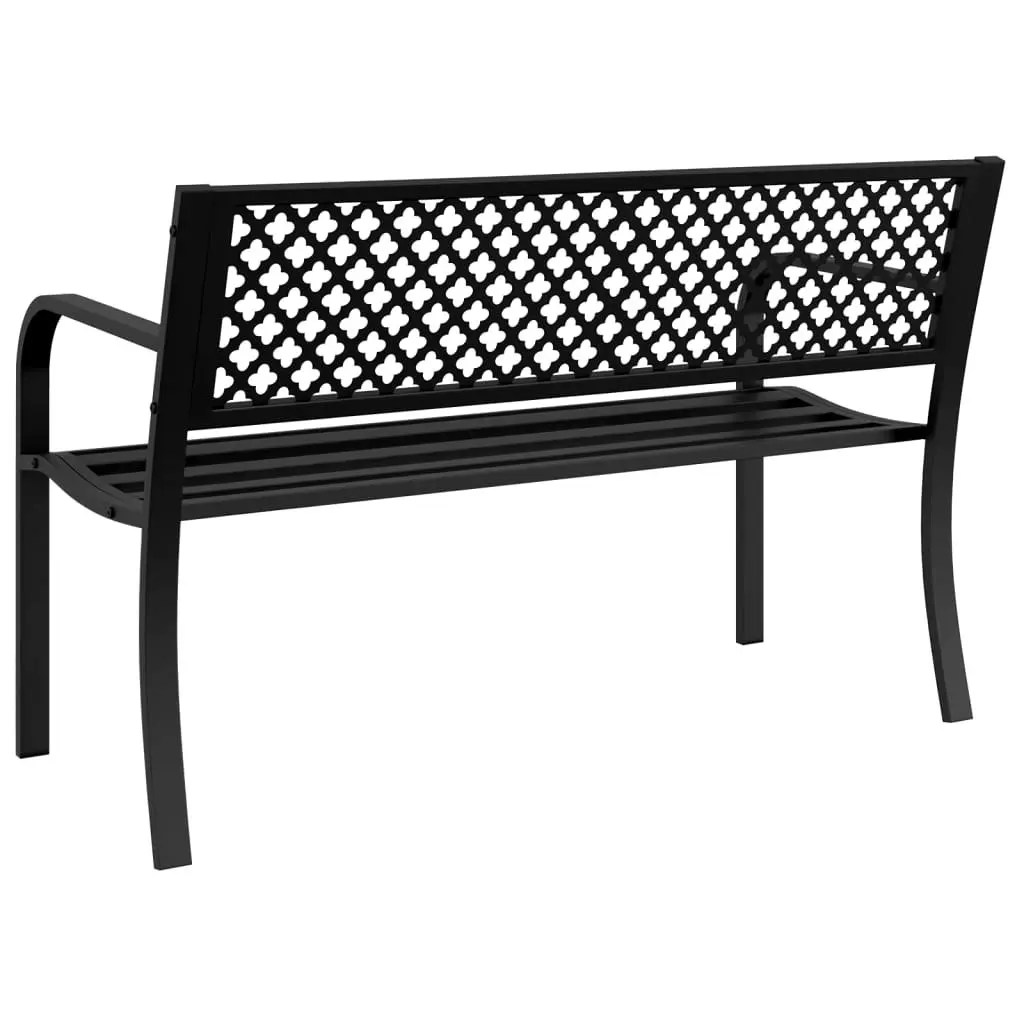 Garden Bench 119 cm Black Steel 4002828