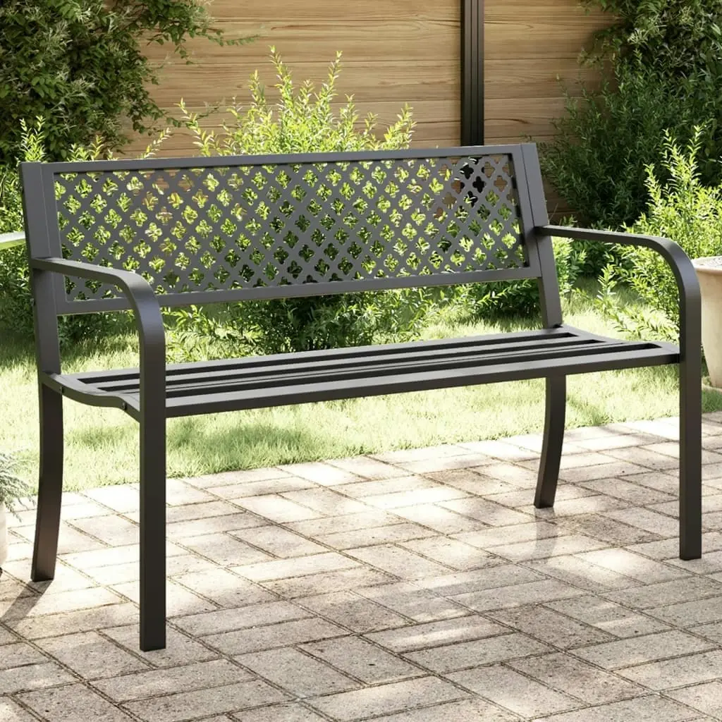 Garden Bench 119 cm Black Steel 4002828