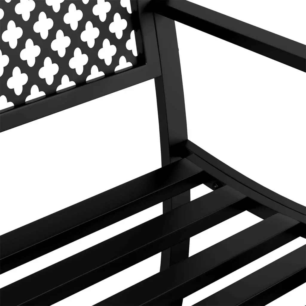 Garden Bench 119 cm Black Steel 4002828