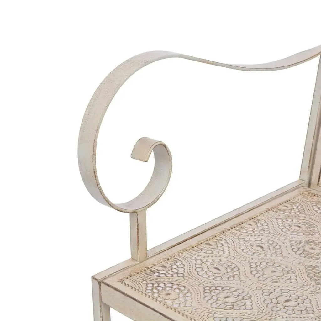 Garden Bench 115 cm Steel Vintage White 43148