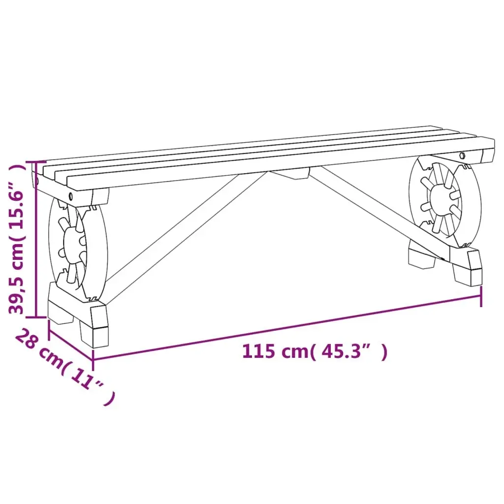 Garden Bench 115 cm Solid Wood Fir 365111