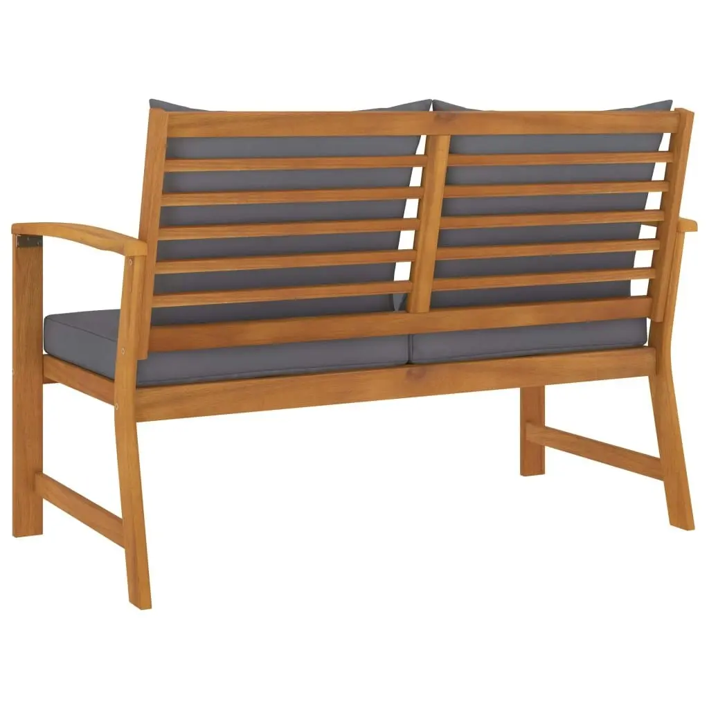 Garden Bench 120 cm with Dark Grey Cushion Solid Acacia Wood 311830