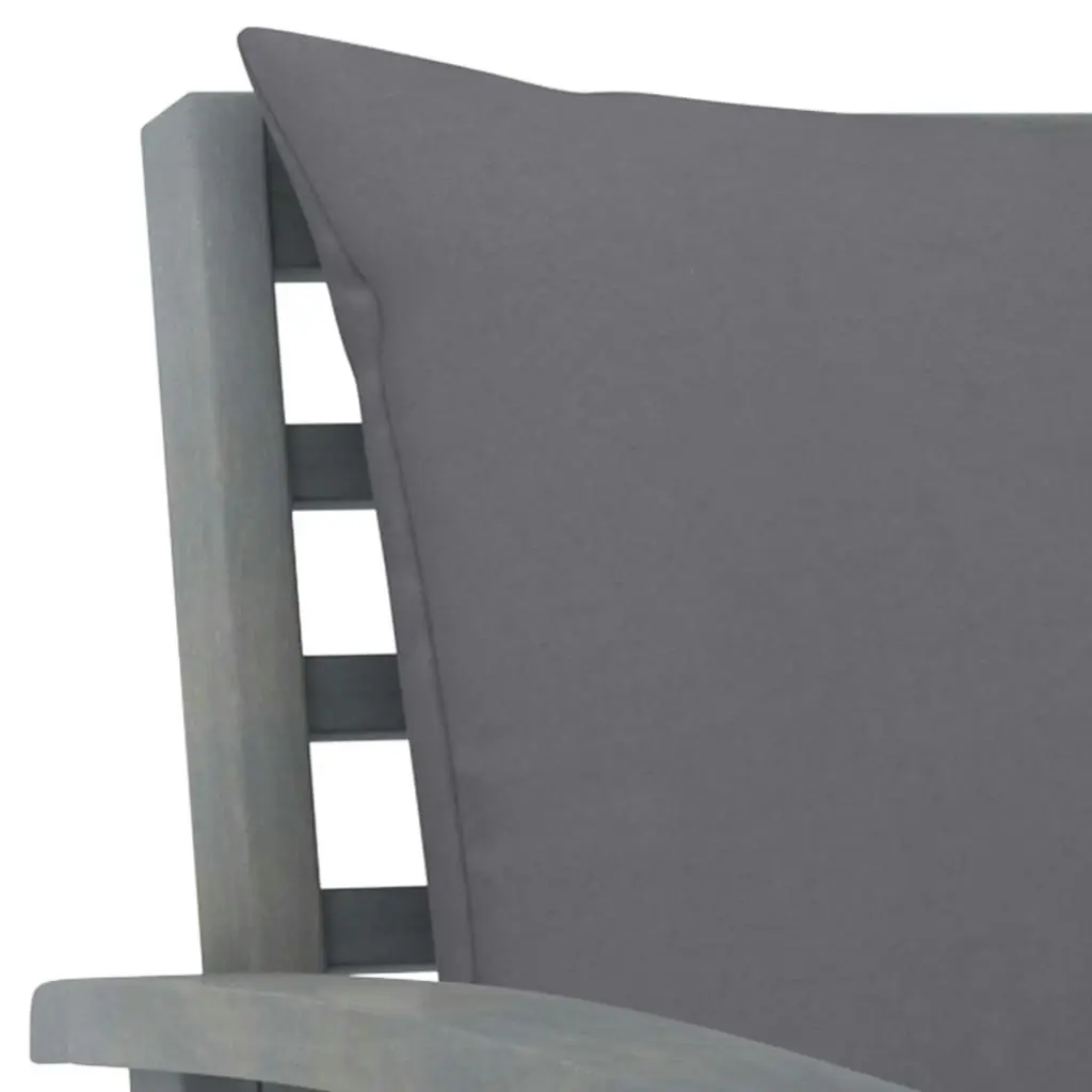 Garden Bench 120 cm with Dark Grey Cushion Solid Acacia Wood 311826