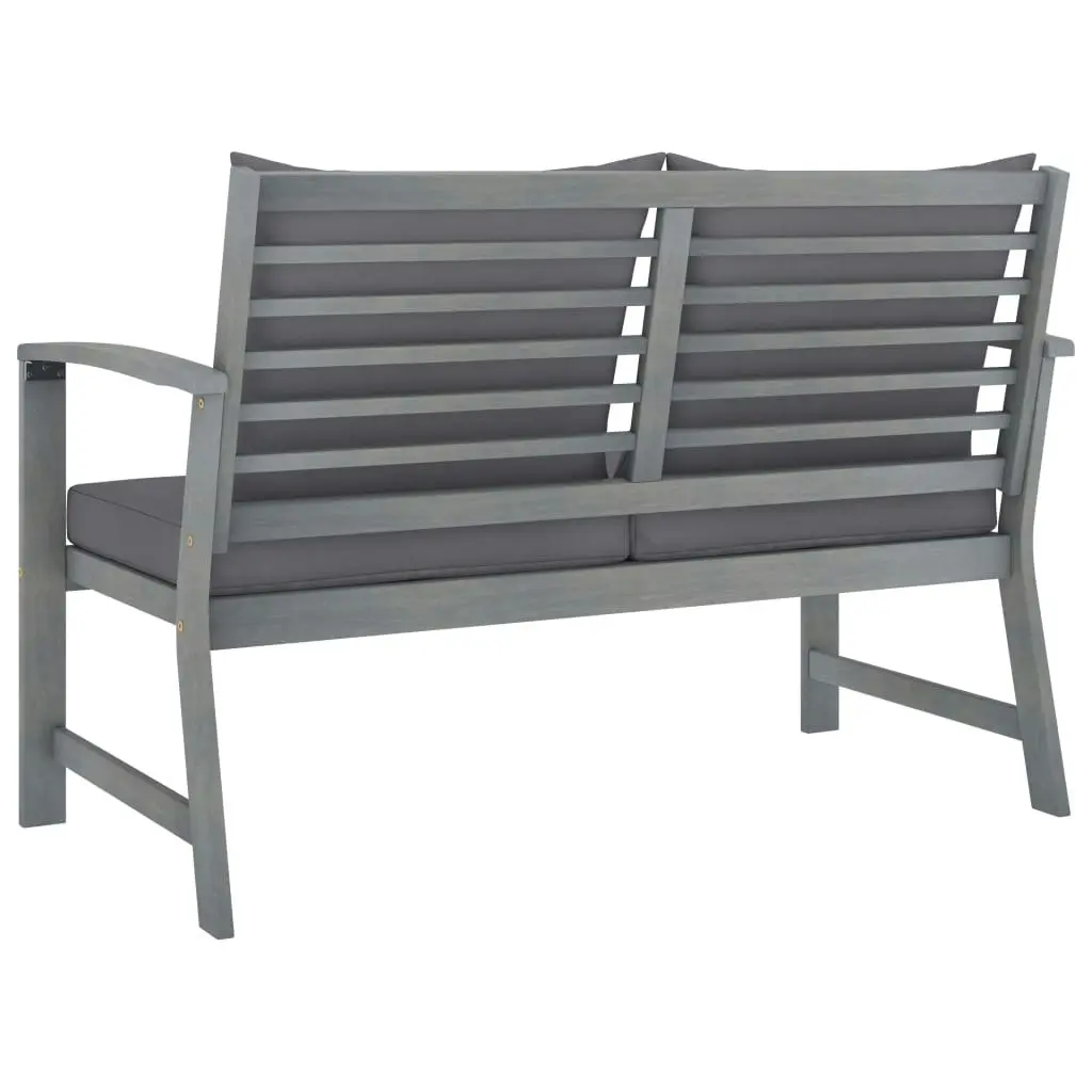 Garden Bench 120 cm with Dark Grey Cushion Solid Acacia Wood 311826